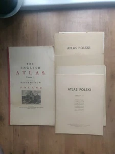 1953 - 1956 Atlas Polski Poland Single Maps In 4 Folders & Repro Atlas 1943 - Picture 1 of 24