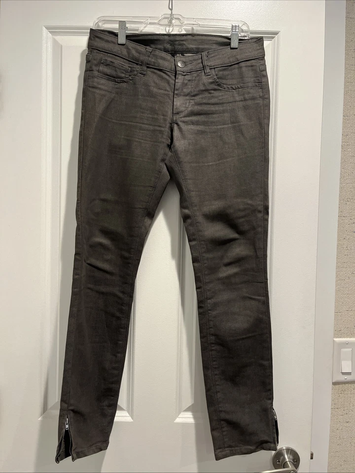 Pantalones de mezclilla para mujer Suzy Radcliffe ajustados grises con cremallera al tobillo talla 28 Foto 1 de 4