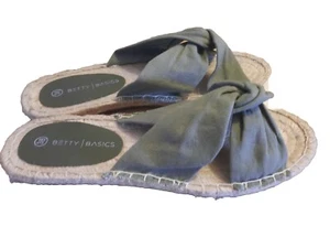 Betty Basics Olive Green Sandals Slip On Size 38 - Picture 1 of 6