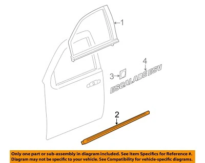 GM OEM 88-14 C1500 Front Door Exterior Trim-Body Side Mldg 15876405 - Imagem 1 de 2