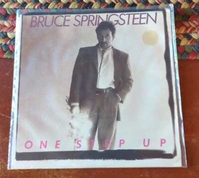 BRUCE SPRINGSTEEN: one step up / roulette COLUMBIA 7" Single 45 RPM DEMO Record  - Image 1 of 4