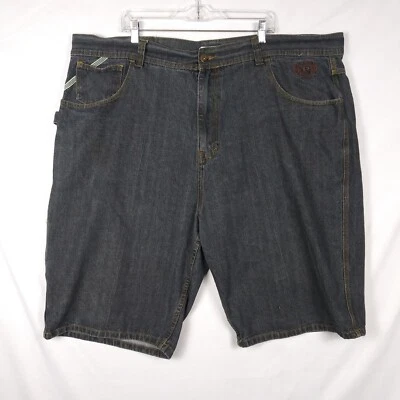 Vintage Phat Farm Jean Shorts Mens 50 Blue Dark Jorts Baggy Hip Hop Logo Y2K 90s - Image 1 of 4