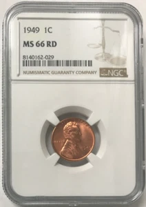 1949 Lincoln Wheat Cent NGC MS66RD - Picture 1 of 4