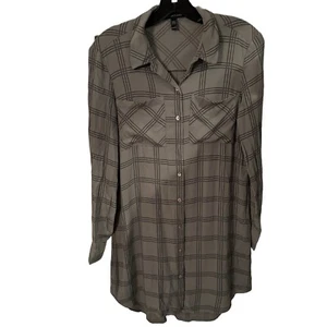 Eileen Fisher 100% SILK Button Up Shirt Dress With Collar Size XXS - Picture 1 of 10