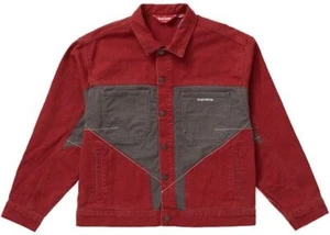Supreme 2-Tone Paneled Denim Jacket Red Sz Large - Picture 1 of 1
