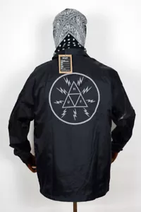 Huf Worldwide Windbreaker Coach Jacket Jacke Voltage Coaches Black in S Regen - Bild 1 von 2