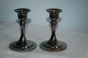 One Pair Of Vintage Oneida Silversmiths Candle Holders - Picture 1 of 8