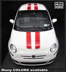 Fiat 500 2007-2015 Over-The-Top Double Stripes Decals (Choose Color) - Picture 1 of 3