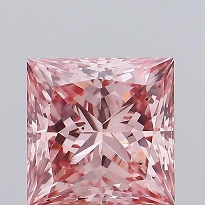 Princess 1.03ct Fancy Intense  Pink VS2 CVD IGI loose lab grown diamond - Image 1 of 3