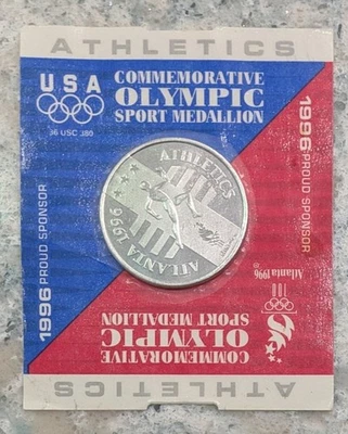 1996 Olympics Commemorative Athletics Medallion in Atlanta Track & Field Sealed! - Image 1 of 2