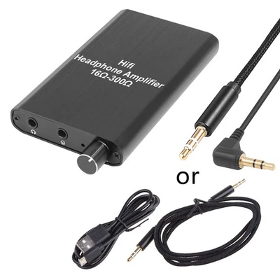 Mini High-fidelity Headphone Amplifier Black for Mp3 Mp4 Mobile Phones Laptops - Image 1 of 4