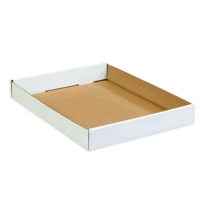 50 Per Bundle 15x12x1 3/4 White Corrugated Trays ECT-32 - Picture 1 of 5