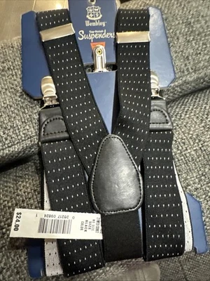 SUSPENSORES de lunares negros ajustables para tallas S - XL de Wembley muesca superior nuevos Foto 1 de 4