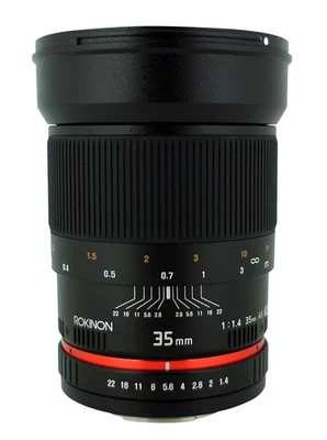 Rokinon 35mm F/1.4 AS UMC Wide Angle Lens for Olympus RK35M-O - Image 1 of 4