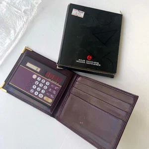Calculadora solar vintage años 90 tamaño tarjeta de crédito billetera bolsillo viaje sin marca - Imagen 1 de 11