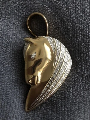 PIERRE LANG * Anhänger & Brosche * Pferd * Zirkonia  - Bild 1 von 2