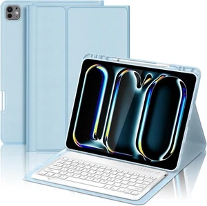 Tastatur Hülle für iPad Pro 13 2024 (M4) | Kabellose Bluetooth Tastatur, Hellblau - Bild 1 von 8