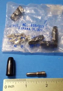 (5PCs) Banana Plug , 455-103 , H.H SMITH , 1 1/2 INCH , BLACK , MALE - Picture 1 of 2