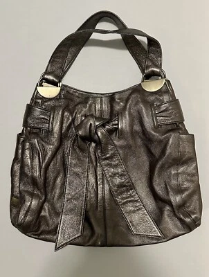 Kooba Metallic Leather Handbag with Tie Front Detail - Image 1 of 4