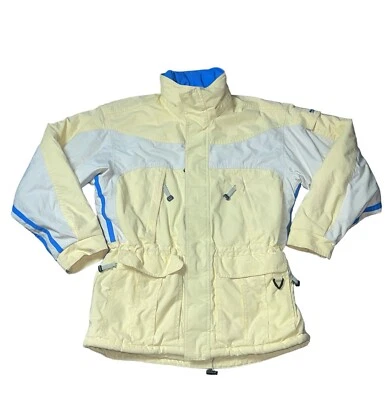 VTG OBERMEYER Jacket Junior 18 Yellow White Full Zip Twister Winter Ski Coat - Image 1 of 4