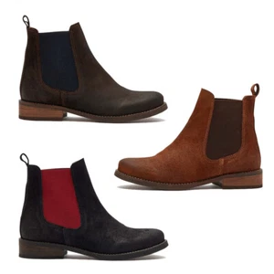 Chatham Arlington - Women's Premium Navy Suede Chelsea Boots - Picture 1 of 17