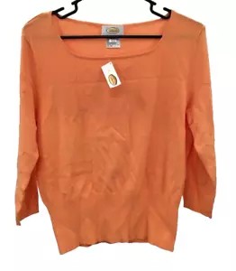 Blusa Talbots Top Talla M Pullover Manga 3/4 Naranja Nueva con Etiquetas - Imagen 1 de 8