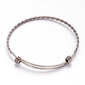 20pc 304 Stainless Steel Adjustable Bangle Bracelet Blanks Bases Decorative 63mm - Picture 1 of 1