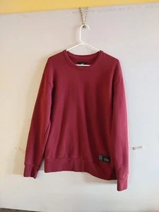 Vtg Hollister Ca. Mens Crewneck Pullover Sweatshirt Banger Sz Small Blank Maroon - Picture 1 of 8