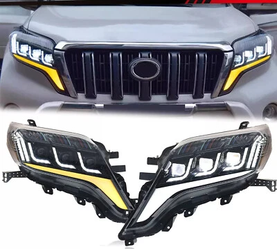 Par de lâmpadas dianteiras conjunto de farol transparente LED para Land Cruiser Prado 2014-2017 - Imagem 1 de 4