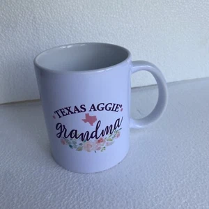 Taza Abuela Floral Texas A&M 12 Onzas NUEVA con Pegatina - Imagen 1 de 5