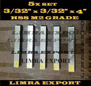 5 PCS SET 3/32" x 3/32" x 4" HSS Square Tool Bit M-42 (8% Cob) - Picture 1 of 2