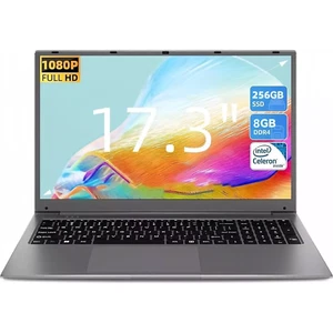 17.3 Zoll Laptop Computer 8GB RAM 256GB SSD Win 11 Celeron Quad-Core Prozessor - Bild 1 von 11