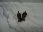 ??LARGE ANTIQUE BRASS pair toe leg cap piano stool table chair topper old Heavy