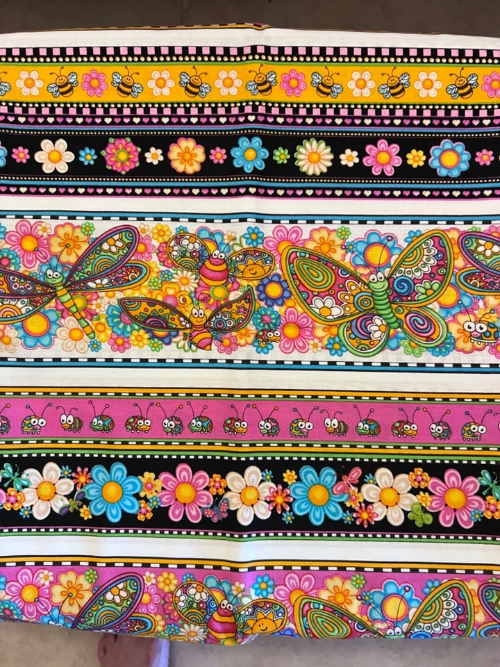 Bugaboo Collection Bright Bugs striped fabric from Blank Quilting - Image 1 of 1