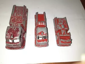 Lot of 3 MIDGETOY Diecast Firetrucks 1940's & 50's 3 Different Sizes - Picture 1 of 12