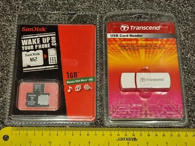 1GB M2 MEMORY STICK MICRO CARD MS DUO ADAPTER USB READER NEW! SanDisk PSP Go Lot - Image 1 of 4