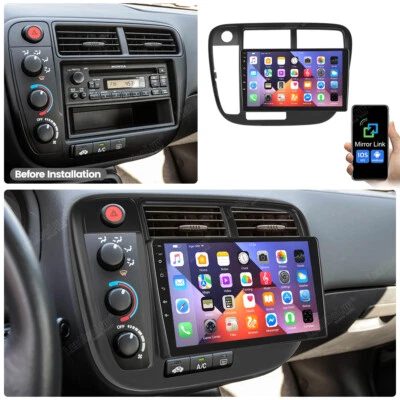 for Honda Civic 1996-2001 Car Stereo Radio Android GPS WiFi BT FM Mirror Link - Image 1 of 4
