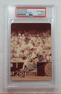 Rare 1970's DON SUTTON Signed Original Snapshot Photo-LOS ANGELES DODERS-PSA - Image 1 of 4