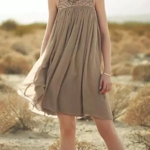 Anthropologie Moulinette Soeurs babydoll Lagenlook Beaded Swing Dress Petites 4 - Picture 1 of 15