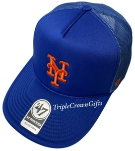 MLB New York Mets ('47 Brand) Trucker Hat Adjustable Snapback Royal - Picture 1 of 5