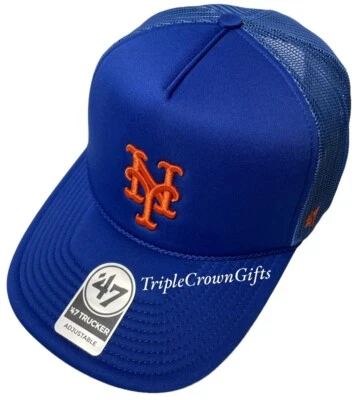 MLB New York Mets ('47 Brand) Trucker Hat Adjustable Snapback Royal - Image 1 of 4
