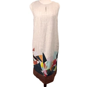 Gorman Ellie Malin Linen Shift Dress AU 10 US 6 Oatmeal Abstract Print - Picture 1 of 10