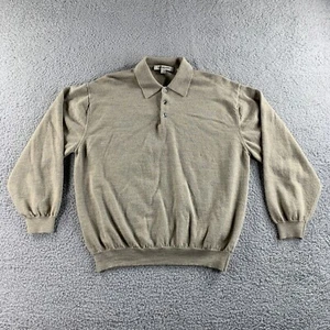 NUEVO Suéter Pronto Uomo Para Hombres XL Beige Lana Merino Italia Polo Pullover Cuello * - Imagen 1 de 17