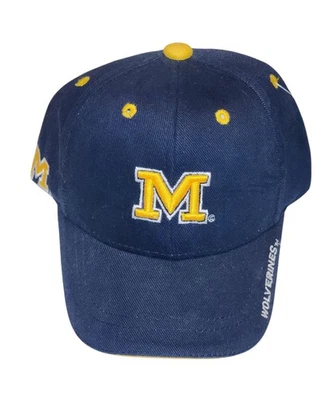 🔥 Child's Michigan Wolverines Hat Cap Logo Spellout Sewn NCAA Strapback. 🔥  - Image 1 of 4