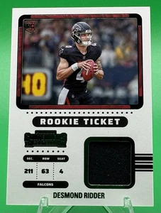 2022 Panini Contenders Rookie Ticket Green RC Patch Desmond Ridder Falcons - Bild 1 von 3