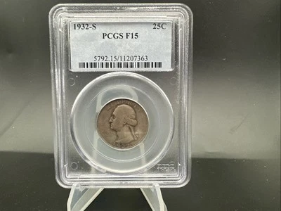 1932 S 25C Washington Silver Quarter - PCGS F15 - Image 1 of 4