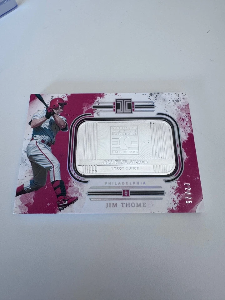 Béisbol impecable Panini Jim Thome 2025 1 onza troy plata fina 2/25 Foto 1 de 2