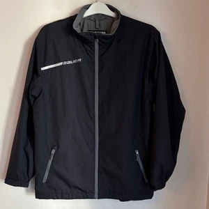 Bauer Hockey Boys Youth unisex Black and Gray light weight Windbreaker jacket XL - Picture 1 of 16