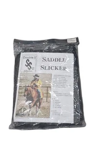 NEW Double S Black Saddle Slicker Weatherproof Raincoat Unisex Sz XL Full Length - Picture 1 of 4