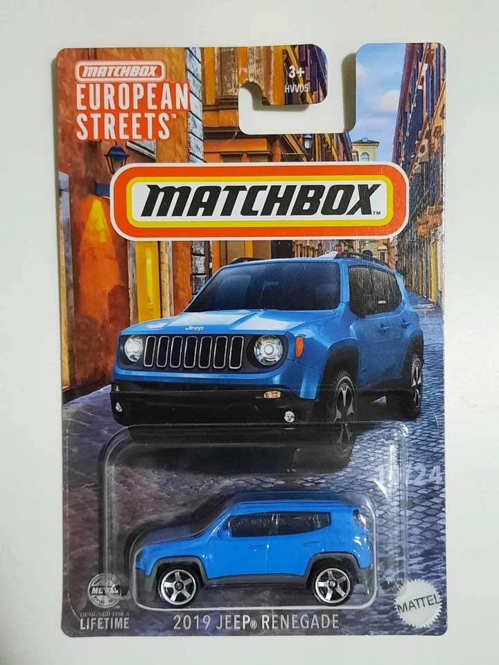 Matchbox Mattel 2019 Jeep Renegade Auto Blu Premium - Immagine 1 di 1